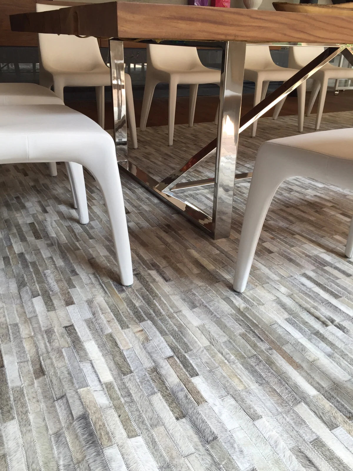 Tapete Cow Hide Rug Brick Lt Grey