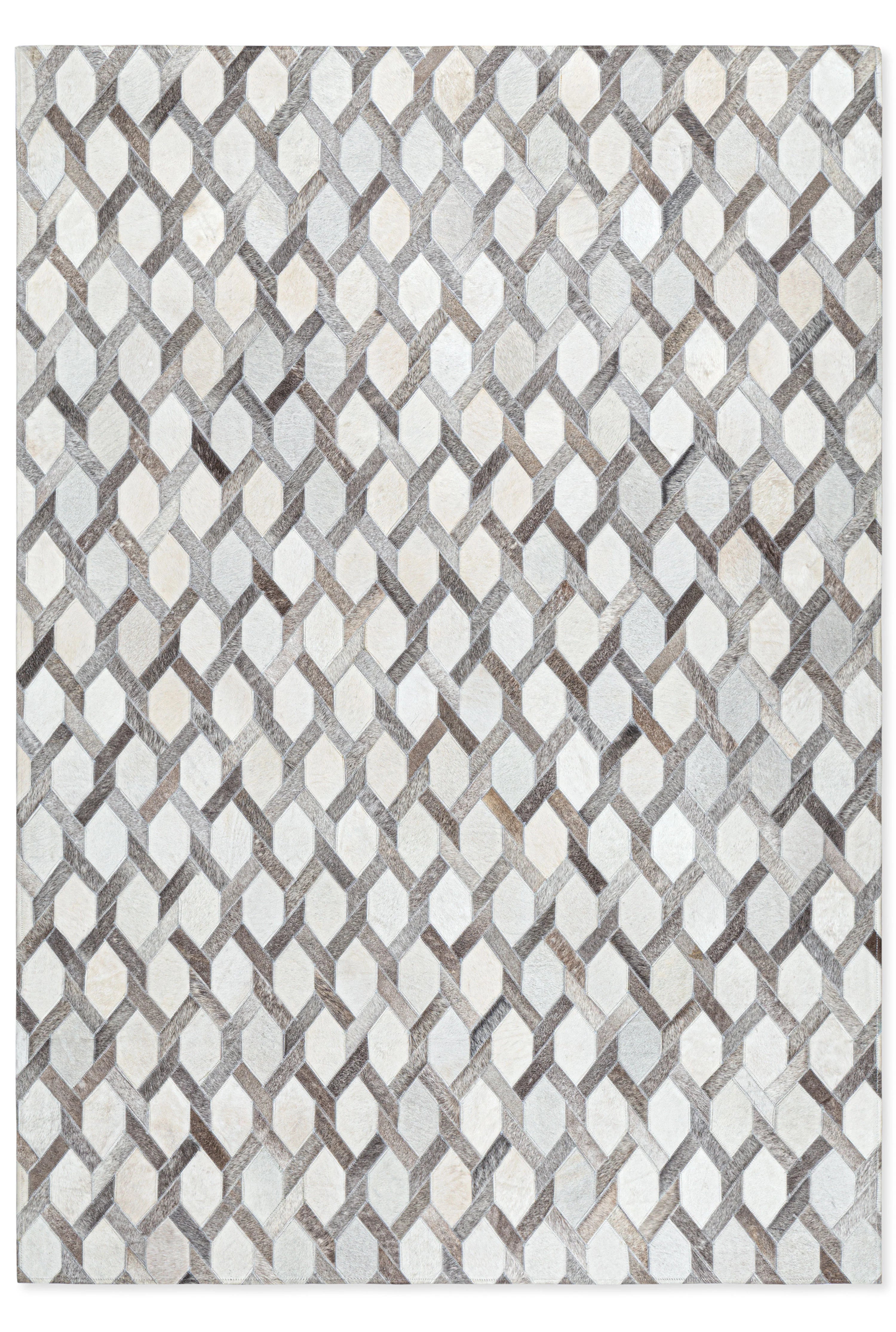 Tapete Cow Hide Rug Chain Dark Grey