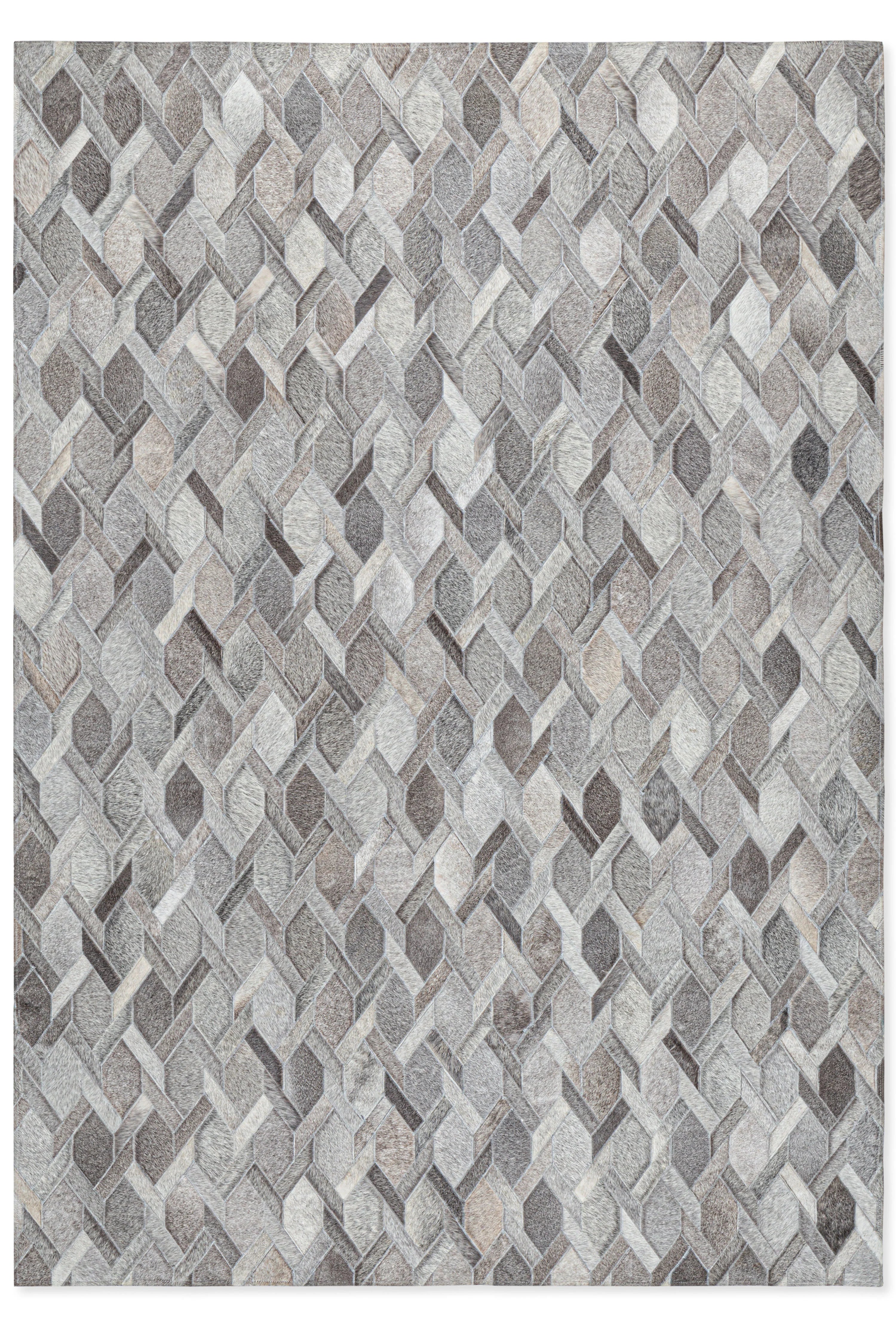 Tapete Cow Hide Rug Chain Simply Grey