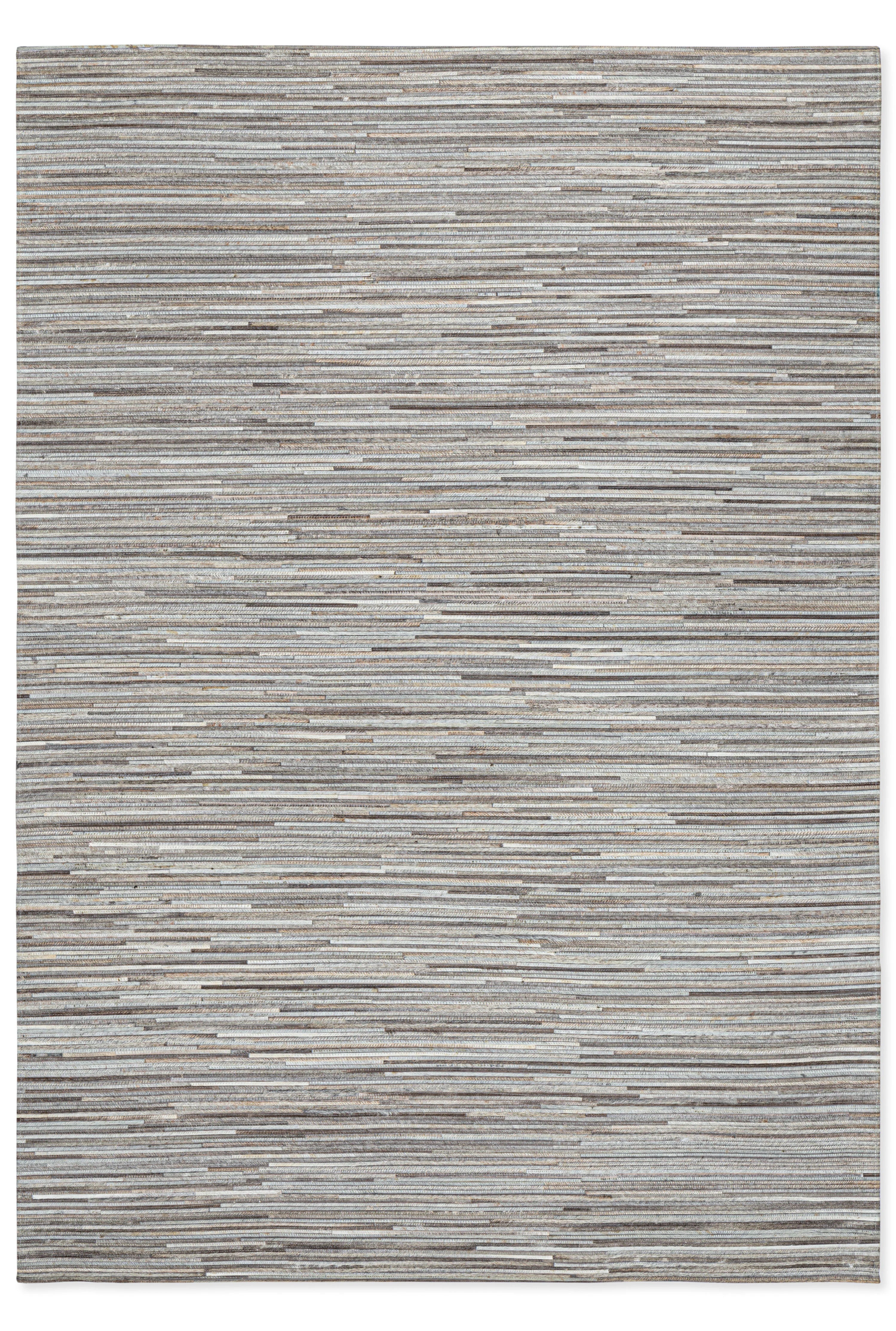 Tapete Cow Hide Rug Fino Stripe Grey