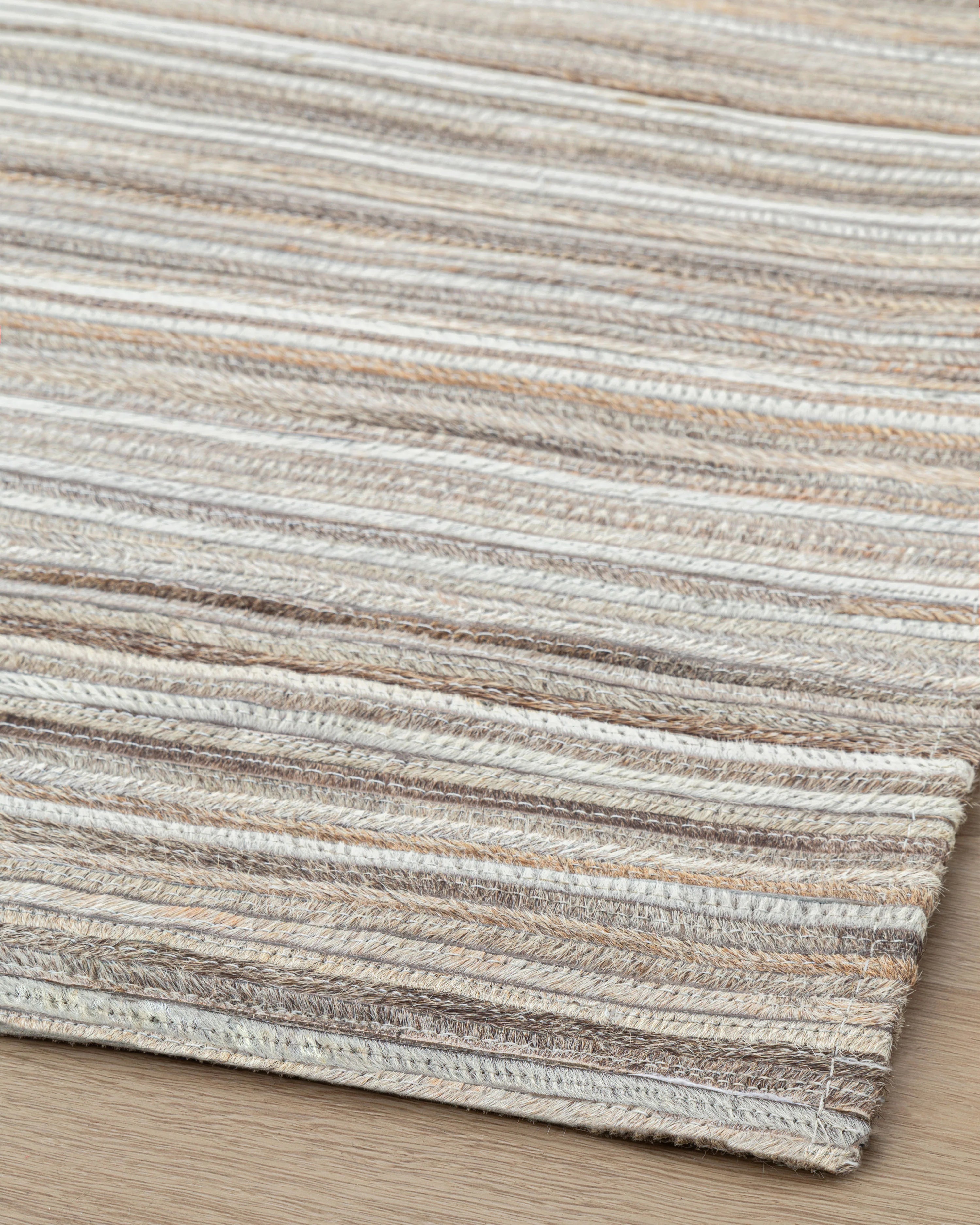 Tapete Cow Hide Rug Fino Stripe Grey