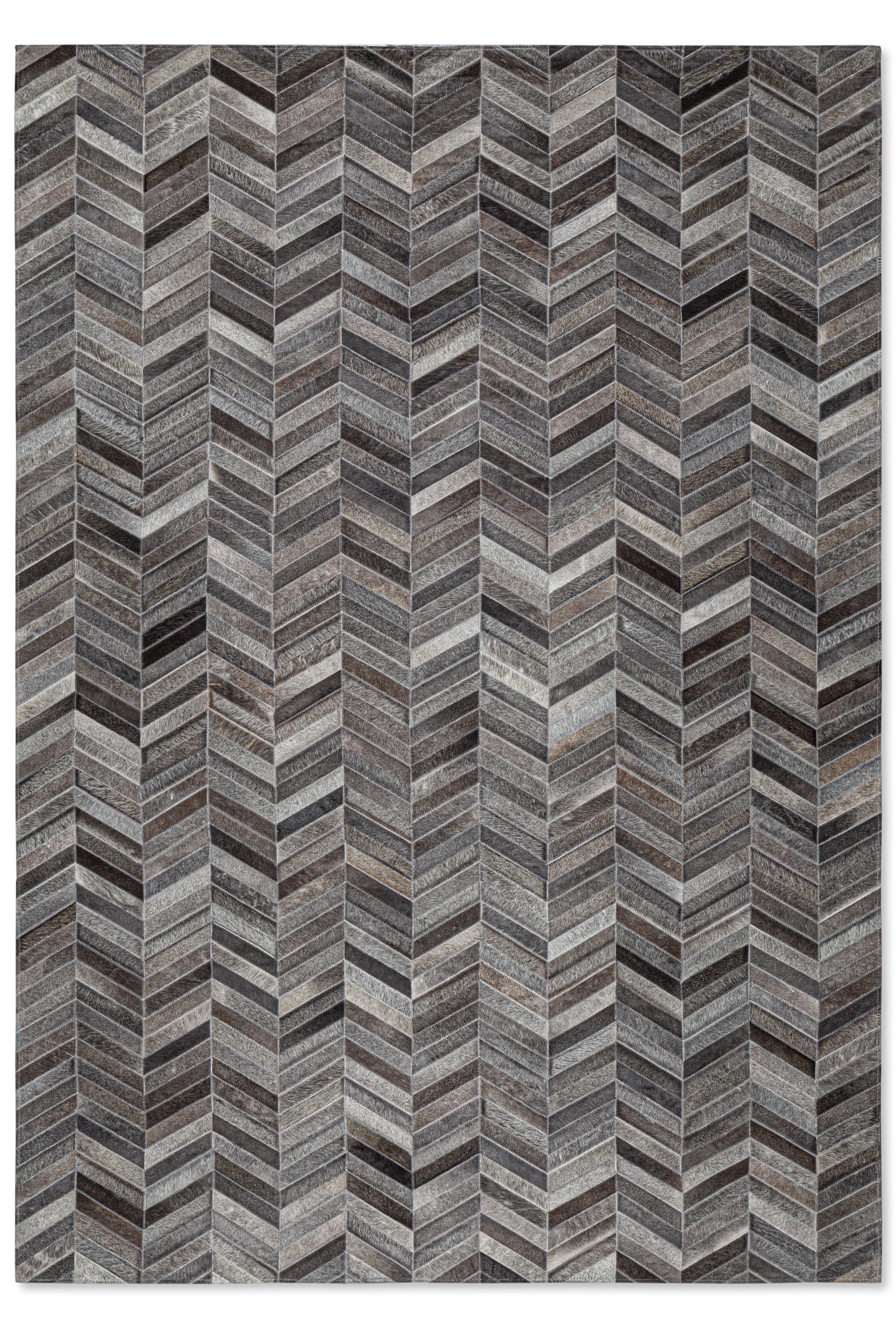 Tapete Cow Hide Rug Parquet Dark Grey