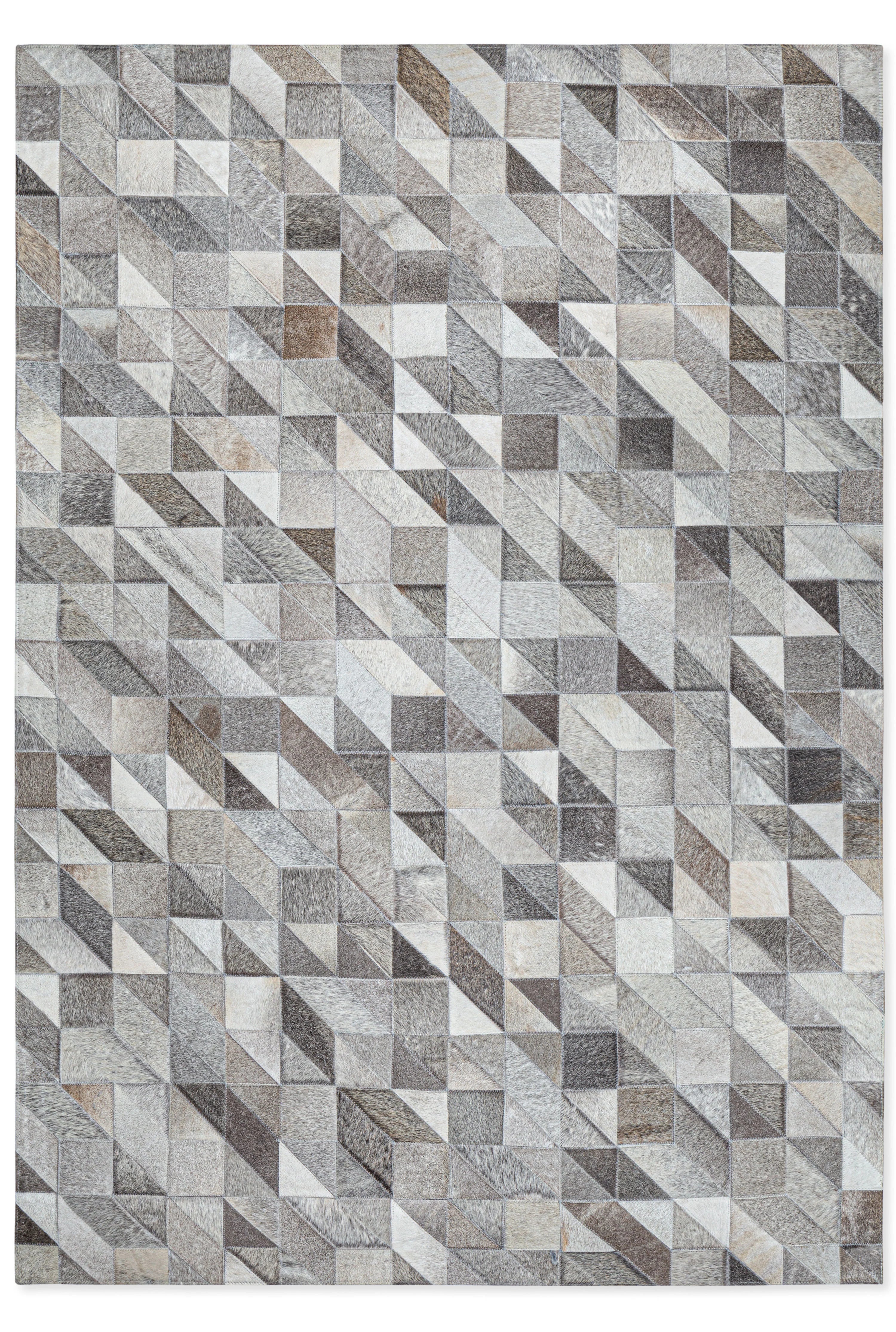 Tapete Cow Hide Rug Pixel Lt Grey