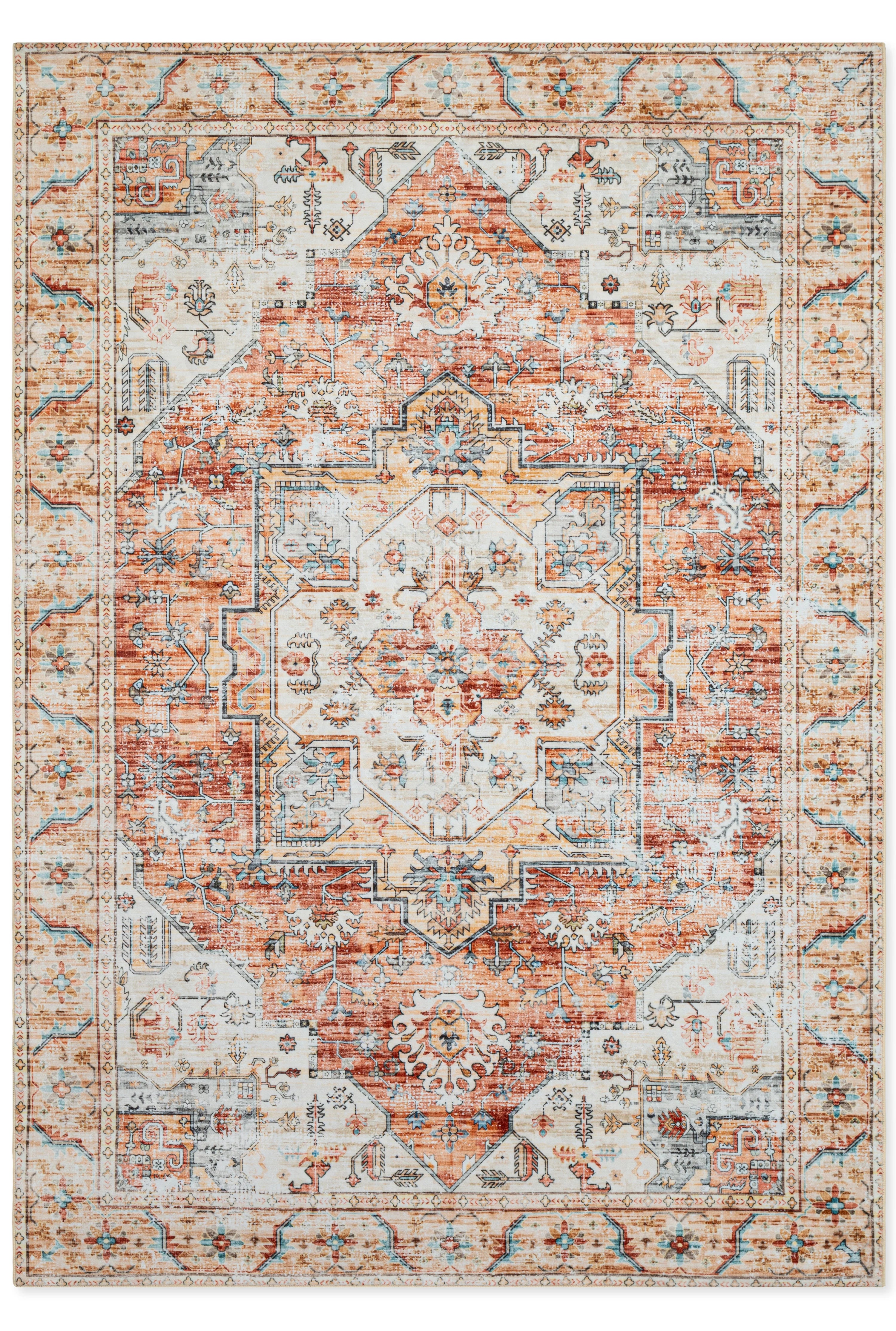 Tapete Doha 240323B Medallón Naranja